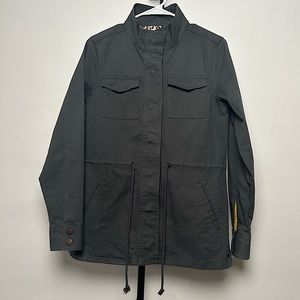 Pact like-new women’s “Lined Woven Twill Field Jacket”, color dark grey, size S